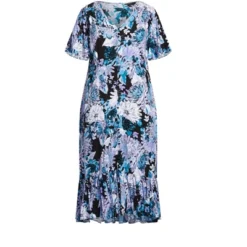 Alternative view of Women's Plus Size Sasha Flutter Sleeve Maxi Dress - Blue Dahlia | AVENUE