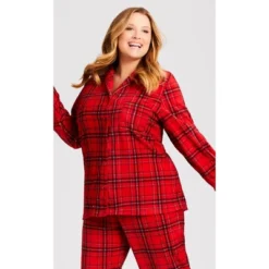 Women's Plus Size Fleece Check Sleep Top - Red | AVENUE 13 Women's Plus Size Fleece Check Sleep Top - Red | AVENUE -Avenue Shop GUEST 00e45688 0ef9 4aba b30f acdb25d15714