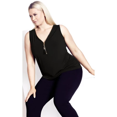 Women's Plus Size Liana Top - Black | AVENUE 9 Women's Plus Size Liana Top - Black | AVENUE - Image 7