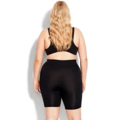 Women's Plus Size Seamless Bike Short - Black | AVENUE