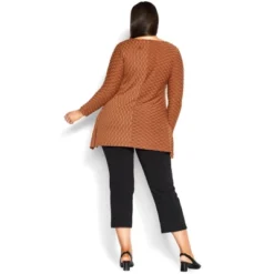 Women's Plus Size Tiarne Textured Tunic - Cinnamon | AVENUE