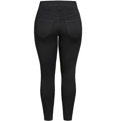 Women's Plus Size Butter Denim Pull On Jean Black - Tall | AVENUE 8 Women's Plus Size Butter Denim Pull On Jean Black - Tall | AVENUE - Image 6