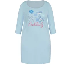 Alternative view of Women's Plus Size Cocktails Sleep Shirt - Blue | AVENUE