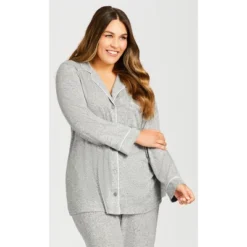 Women's Plus Size Hacci Button Top - Gray | AVENUE 13 Women's Plus Size Hacci Button Top - Gray | AVENUE -Avenue Shop GUEST 07e5c146 97d6 46da af3f 7f04f13010d8