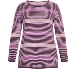 Alternative view of Women's Plus Size Hannah Stripe Sweater - Lilac | AVENUE