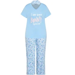 Alternative view of Women's Plus Size Bunny Sleep Set - Blue | AVENUE