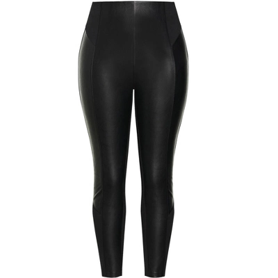 Women's Plus Size Amy Shine Ponte Pant - Black | AVENUE 4 Women's Plus Size Amy Shine Ponte Pant - Black | AVENUE - Image 2