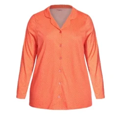 Women's Plus Size Button Print Sleep Top - Peach Spot | AVENUE 11 Women's Plus Size Button Print Sleep Top - Peach Spot | AVENUE -Avenue Shop GUEST 1638e22d 29fb 4663 9920 464b5a8c93c5