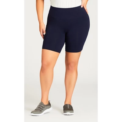 Women's Plus Size Supima® Bike Short - Navy | AVENUE 5 Women's Plus Size Supima® Bike Short - Navy | AVENUE - Image 3