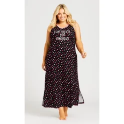 Women's Plus Size Cozy Nights Maxi Sleep Dress - Black | AVENUE 11 Women's Plus Size Cozy Nights Maxi Sleep Dress - Black | AVENUE -Avenue Shop GUEST 1a4b5ebe 0e28 4646 ae93 667849cc3a60