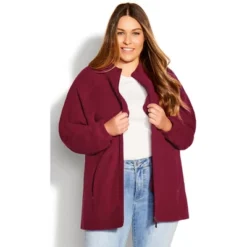 Women's Plus Size Polar Fleece Zip Jacket - Plum | AVENUE 10 Women's Plus Size Polar Fleece Zip Jacket - Plum | AVENUE -Avenue Shop GUEST 1bc82b09 5807 4d02 b04f 1a9987d6824e