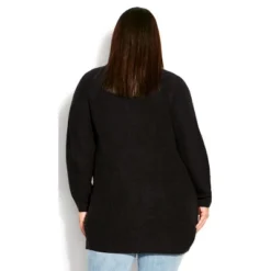 Women's Plus Size Boyfriend Cardigan - Black | AVENUE