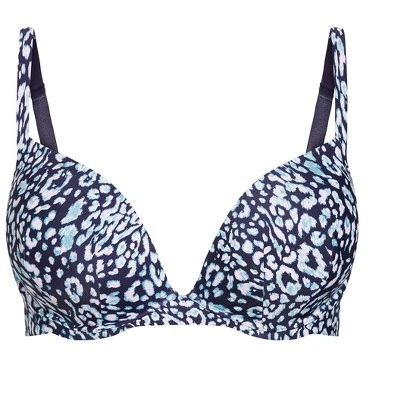 Women's Plus Size Fashion Print Plunge Bra - Navy | AVENUE 4 Women's Plus Size Fashion Print Plunge Bra - Navy | AVENUE - Image 2