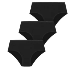 Alternative view of Women's Plus Size Basic Hi Cut Brief 3 Pack- Black | AVENUE