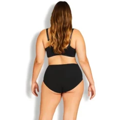 Women's Plus Size Basic Modern Brief 3 Pack- Black | AVENUE