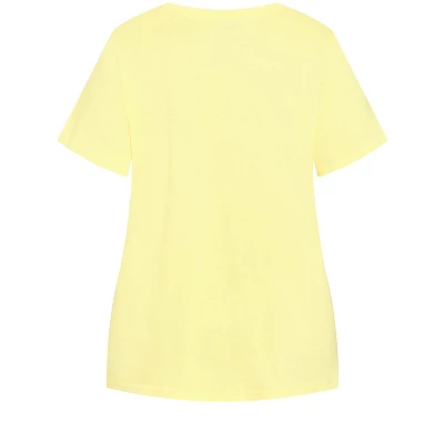 Women's Plus Size Short Sleeve Great Day Sleep Top - Yellow | AVENUE 7 Women's Plus Size Short Sleeve Great Day Sleep Top - Yellow | AVENUE - Image 5