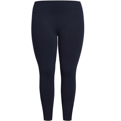 Women's Plus Size Pima High Rise Legging Navy - Average | AVENUE 4 Women's Plus Size Pima High Rise Legging Navy - Average | AVENUE - Image 2