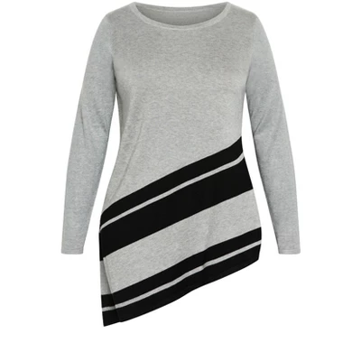 Women's Plus Size Ivory Sweater - Charcoal Marle | AVENUE 6 Women's Plus Size Ivory Sweater - Charcoal Marle | AVENUE - Image 4