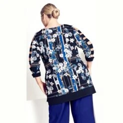 Women's Plus Size Alanah Top - Navy | AVENUE STUDIO