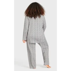 Women's Plus Size Button Through Sleep Top - Gray | AVENUE -Avenue Shop GUEST 242b44a9 2abc 4e17 911e bf77ba6df342