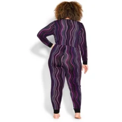 Women's Plus Size Print Onesie - Black | AVENUE