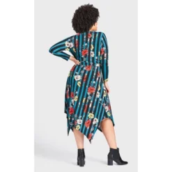 Women's Plus Size Vine Lane Dress - Teal | AVENUE
