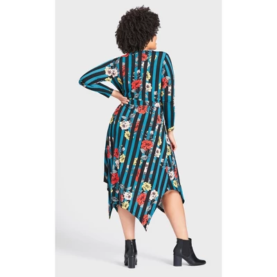 Women's Plus Size Vine Lane Dress - Teal | AVENUE 3 Women's Plus Size Vine Lane Dress - Teal | AVENUE