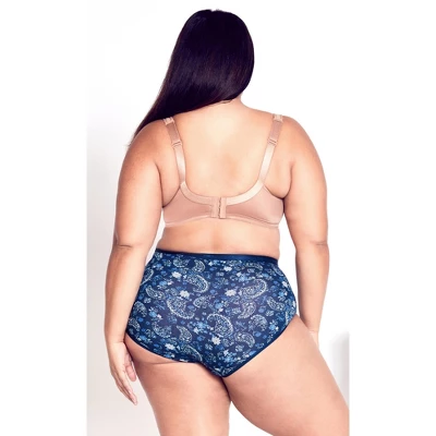 Women's Plus Size Basic Cotton Fashion 3 Pack Brief - Blue | AVENUE 3 Women's Plus Size Basic Cotton Fashion 3 Pack Brief - Blue | AVENUE