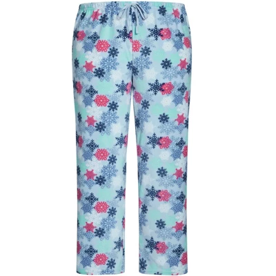 Women's Plus Size Snowflake Fleece Sleep Pant - Blue | AVENUE 7 Women's Plus Size Snowflake Fleece Sleep Pant - Blue | AVENUE - Image 5