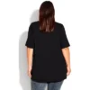 Women's Plus Size Knit Pleated Top - Black | AVENUE