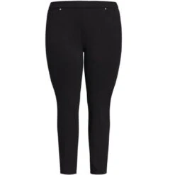 Alternative view of Women's Plus Size Knit Pull On Jean Black - Petite | AVENUE