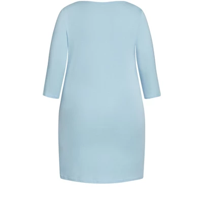 Women's Plus Size Cocktails Sleep Shirt - Blue | AVENUE 5 Women's Plus Size Cocktails Sleep Shirt - Blue | AVENUE - Image 3