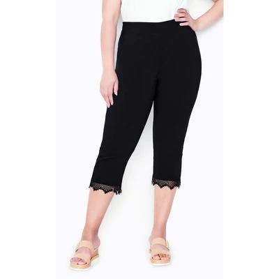 Women's Plus Size Super Stretch Lace Capri - Black | AVENUE 5 Women's Plus Size Super Stretch Lace Capri - Black | AVENUE - Image 3