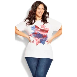 Women's Plus Size Graphic Print Top - White Star | AVENUE 11 Women's Plus Size Graphic Print Top - White Star | AVENUE -Avenue Shop GUEST 2feec168 0e6f 4406 8dfa 726ac40a3df0