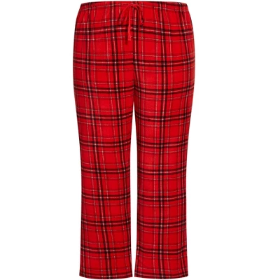 Women's Plus Size Fleece Check Pant - Red | AVENUE 6 Women's Plus Size Fleece Check Pant - Red | AVENUE - Image 4