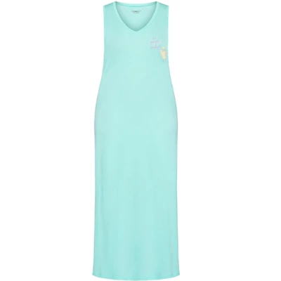Women's Plus Size Placement Print Maxi Sleep Dress - Chick Placement | AVENUE 4 Women's Plus Size Placement Print Maxi Sleep Dress - Chick Placement | AVENUE - Image 2