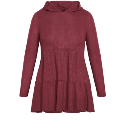 Women's Plus Size Nola Waffle Tunic - Purple | AVENUE 4 Women's Plus Size Nola Waffle Tunic - Purple | AVENUE - Image 2