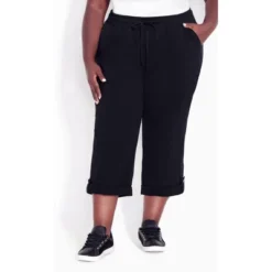 Women's Plus Size Cotton Roll Up Capri - Black | AVENUE 18 Women's Plus Size Cotton Roll Up Capri - Black | AVENUE -Avenue Shop GUEST 344deeaa 59fd 4d52 8bd8 0ac6c884b319