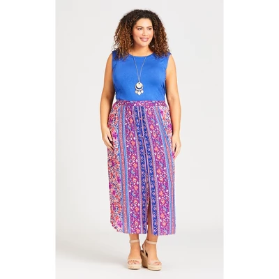 Women's Plus Size Tuscan Maxi Skirt - Purple | AVENUE 6 Women's Plus Size Tuscan Maxi Skirt - Purple | AVENUE - Image 4
