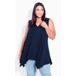 Women's Plus Size V Neck Swing Tank - Navy | AVENUE 9 Women's Plus Size V Neck Swing Tank - Navy | AVENUE -Avenue Shop GUEST 34e70416 121a 4876 8207 bde231466294