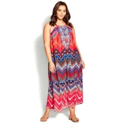 Women's Plus Size Beauty Halter Maxi Dress - Red | AVENUE -Avenue Shop GUEST 3691c43c f759 4370 9021 133b816ba04b
