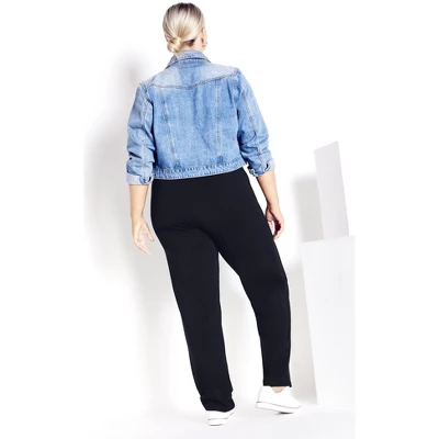 Women's Plus Size Supima® Active Pant Black - Petite | AVENUE 3 Women's Plus Size Supima® Active Pant Black - Petite | AVENUE