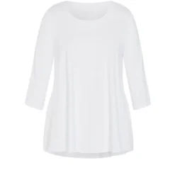 Alternative view of Women's Plus Size Organic Crew Neck Top - White | AVENUE