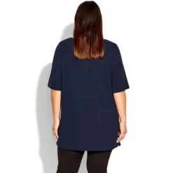 Women's Plus Size Sparkling Stars Top - Navy | AVENUE