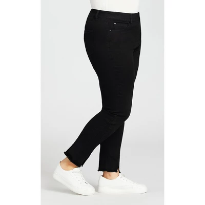 Women's Plus Size Split Jean Black - Average | AVENUE 6 Women's Plus Size Split Jean Black - Average | AVENUE - Image 4