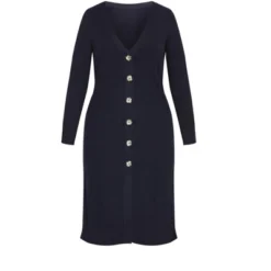Alternative view of Women's Plus Size Button Knit Cardigan - French Navy | AVENUE