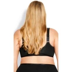 Women's Plus Size Basic Cotton Bra - Black | AVENUE