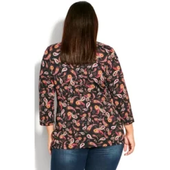 Women's Plus Size Status Print Top - Paisley | AVENUE