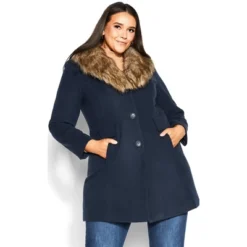 Women's Plus Size Faux Wool Long Coat - Navy | AVENUE 15 Women's Plus Size Faux Wool Long Coat - Navy | AVENUE -Avenue Shop GUEST 4242a499 ed5c 4405 bf6a fd72bf42b683