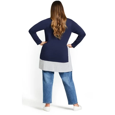 Women's Plus Size Elsa Tunic - Gray Marle | AVENUE 3 Women's Plus Size Elsa Tunic - Gray Marle | AVENUE